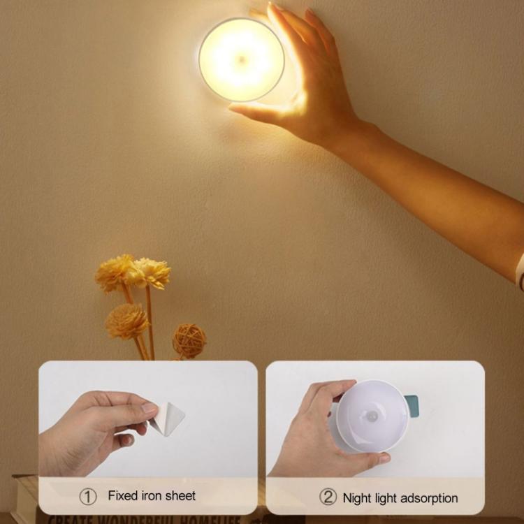 Button Switch Sensorless LED Night Light Bedside Lamp - 3-Colors Light