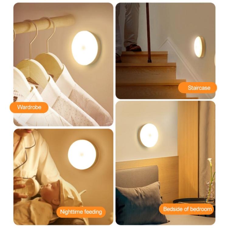 Button Switch Sensorless LED Night Light Bedside Lamp - 3-Colors Light