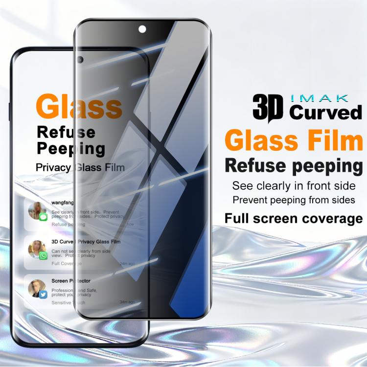 For Motorola Edge 70 Pro / Edge 70 Fusion 5G imak 3D Curved Privacy Full Screen Tempered Glass Film