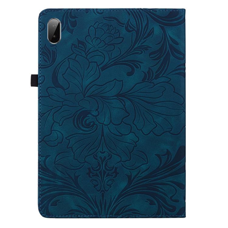 For Lenovo Pad Plus Floral Embossed Pattern Vegan Leather Tablet Case
