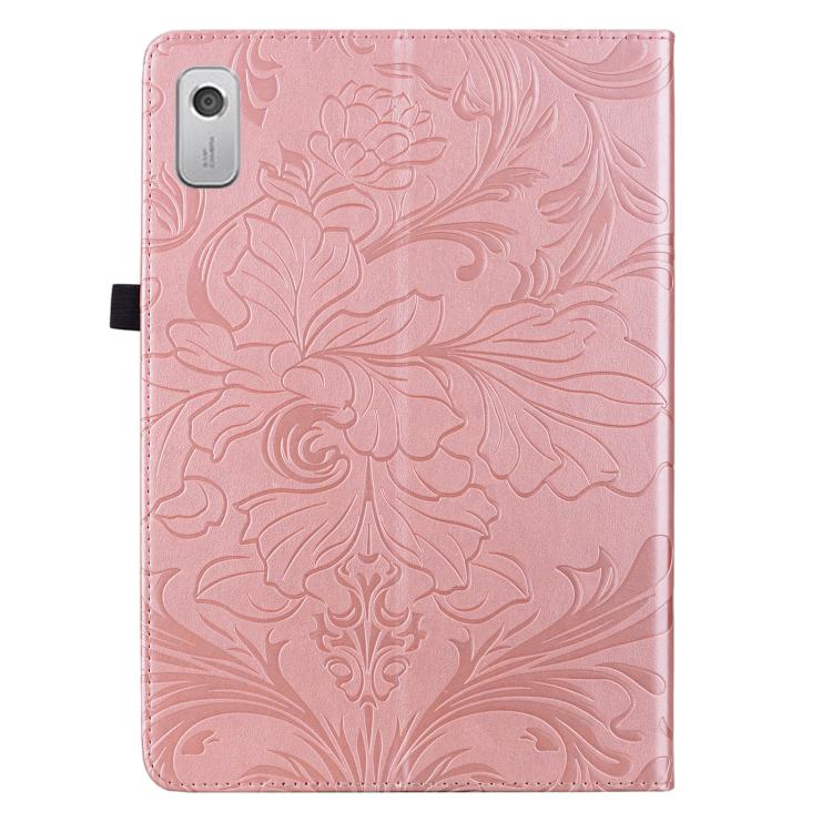 For Lenovo Tab M9 Floral Embossed Pattern Vegan Leather Tablet Case