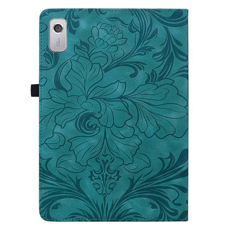For Lenovo Tab M9 Floral Embossed Pattern Vegan Leather Tablet Case