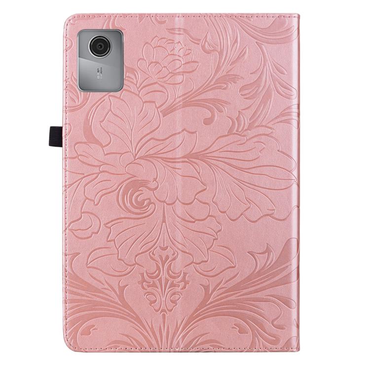 For Lenovo Tab M11 Floral Embossed Pattern Vegan Leather Tablet Case