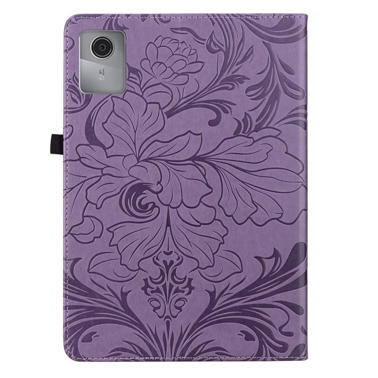 For Lenovo Tab M11 Floral Embossed Pattern Vegan Leather Tablet Case