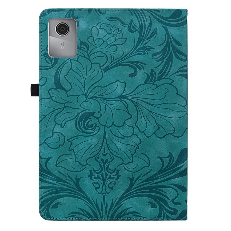 For Lenovo Tab M11 Floral Embossed Pattern Vegan Leather Tablet Case