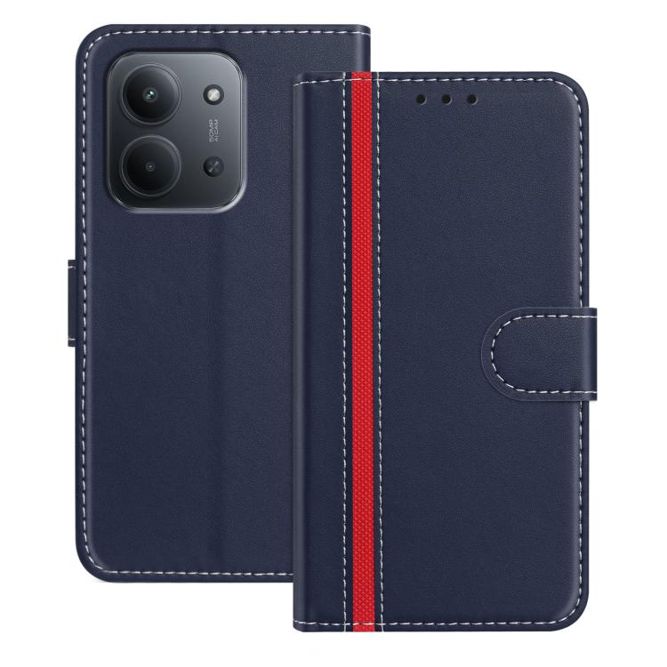 For Redmi 15C 5G / 4G EU 173mm Color Block Card Slots Vegan Leather Phone Case