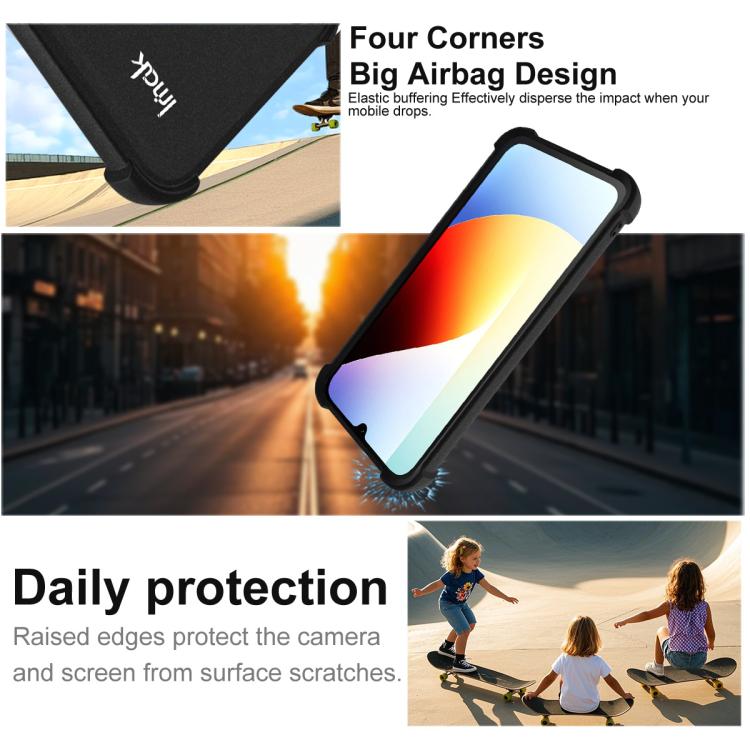 For Redmi 15a 5G imak Shockproof Airbag TPU Phone Case - Matte Black
