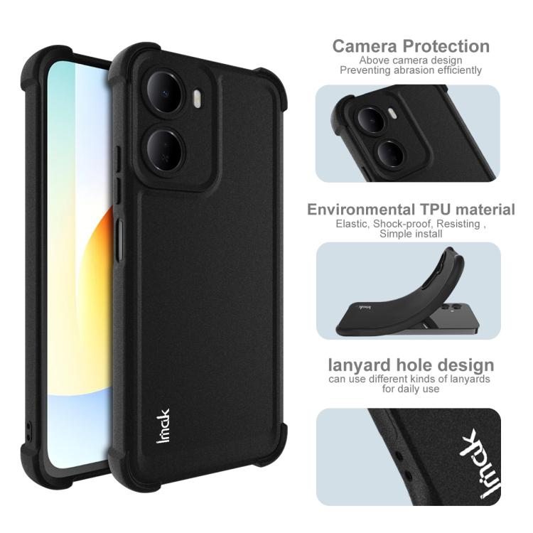 For Redmi 15a 5G imak Shockproof Airbag TPU Phone Case - Matte Black
