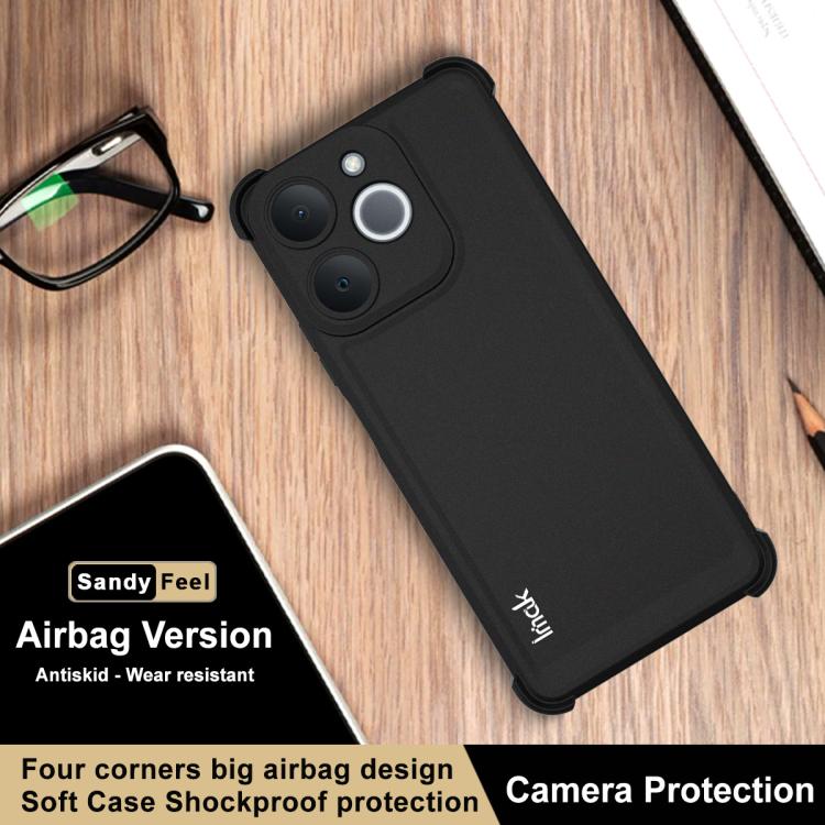 For Realme Note 70 / Note 70T / P4 Lite 4G imak Shockproof Airbag TPU Phone Case - Matte Black