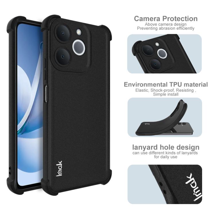 For Realme Note 70 / Note 70T / P4 Lite 4G imak Shockproof Airbag TPU Phone Case - Matte Black