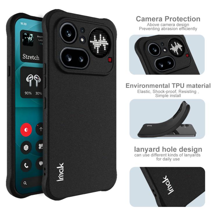 For Nothing Phone 4a Pro imak Shockproof Airbag TPU Phone Case - Matte Black