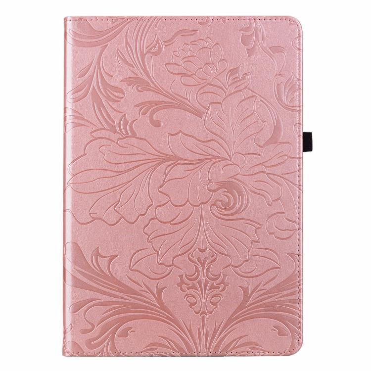 For Galaxy Tab A7 10.4 2020/2022 Floral Embossed Pattern Vegan Leather Tablet Case with Sleep/Wake-up