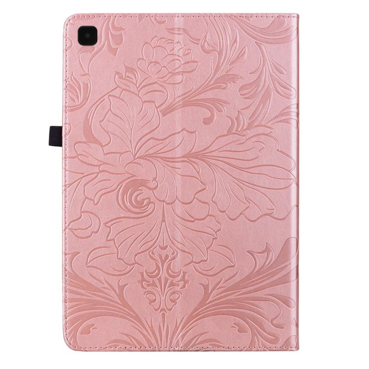 For Galaxy Tab A7 10.4 2020/2022 Floral Embossed Pattern Vegan Leather Tablet Case with Sleep/Wake-up