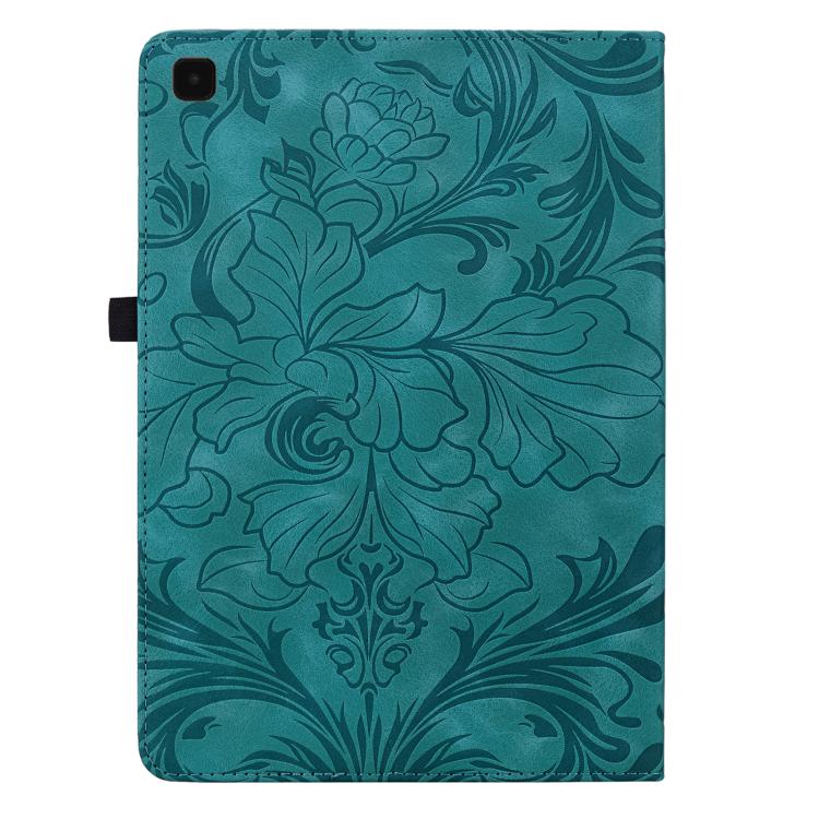 For Galaxy Tab A7 10.4 2020/2022 Floral Embossed Pattern Vegan Leather Tablet Case with Sleep/Wake-up