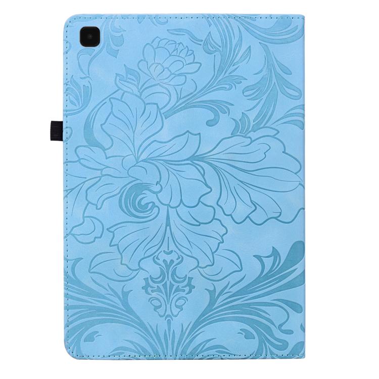 For Galaxy Tab A7 10.4 2020/2022 Floral Embossed Pattern Vegan Leather Tablet Case with Sleep/Wake-up