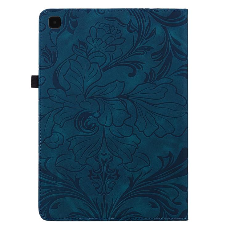 For Galaxy Tab A7 10.4 2020/2022 Floral Embossed Pattern Vegan Leather Tablet Case with Sleep/Wake-up