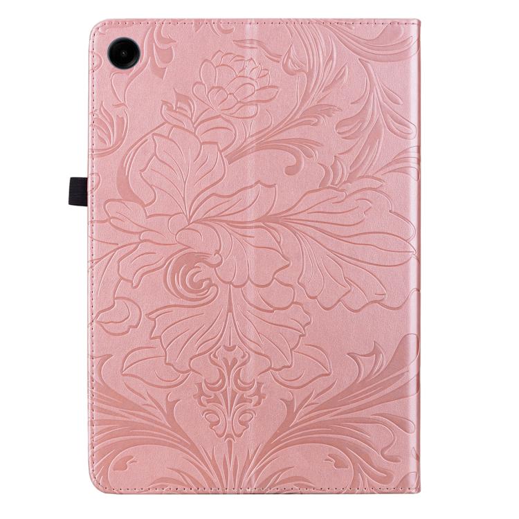 For Galaxy Tab A8 2021 Floral Embossed Pattern Vegan Leather Tablet Case with Sleep/Wake-up