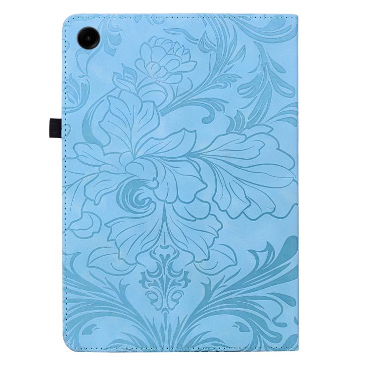 For Galaxy Tab A8 2021 Floral Embossed Pattern Vegan Leather Tablet Case with Sleep/Wake-up