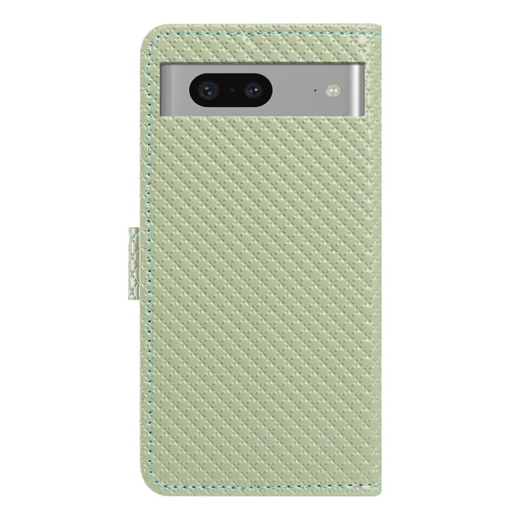 For Google Pixel 7a Mirrored Buckle Vegan Leather Phone Case with Small Black Cord