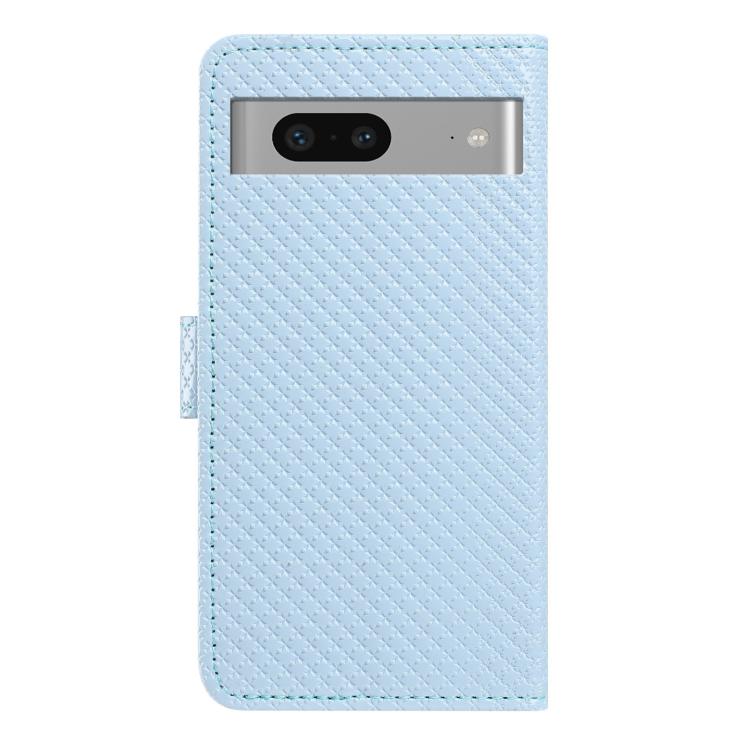 For Google Pixel 7a Mirrored Buckle Vegan Leather Phone Case with Small Black Cord