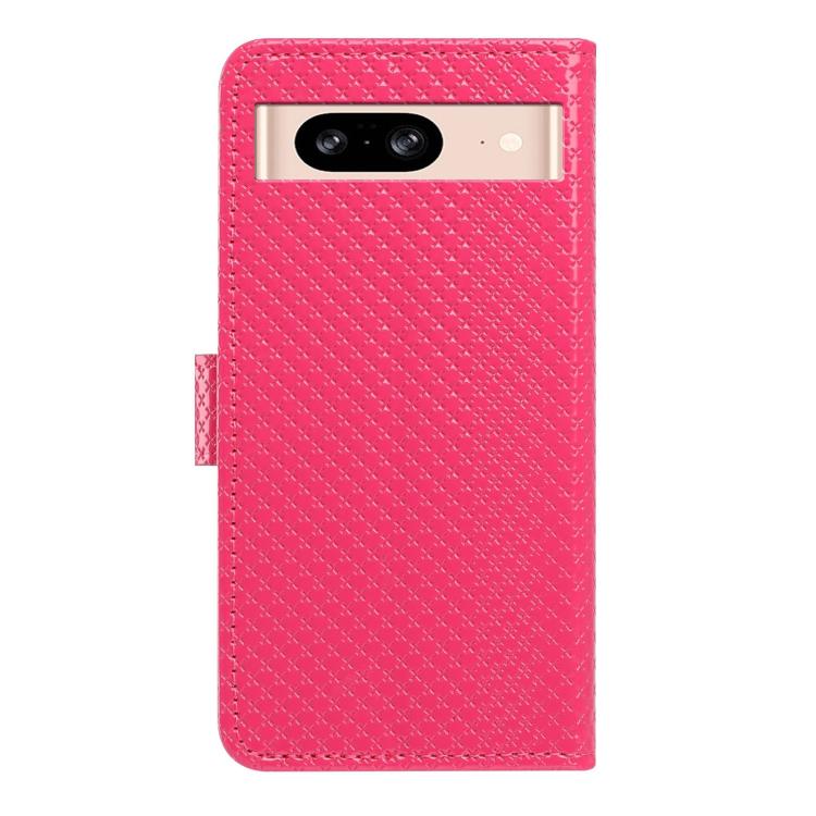 For Google Pixel 8 Mirrored Buckle Vegan Leather Phone Case with Small Black Cord