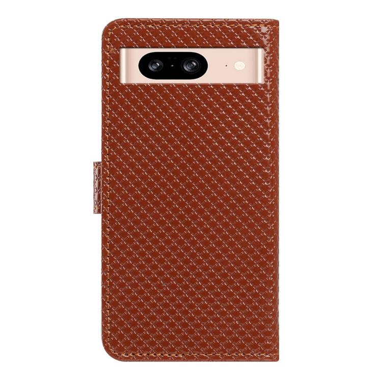 For Google Pixel 8 Mirrored Buckle Vegan Leather Phone Case with Small Black Cord