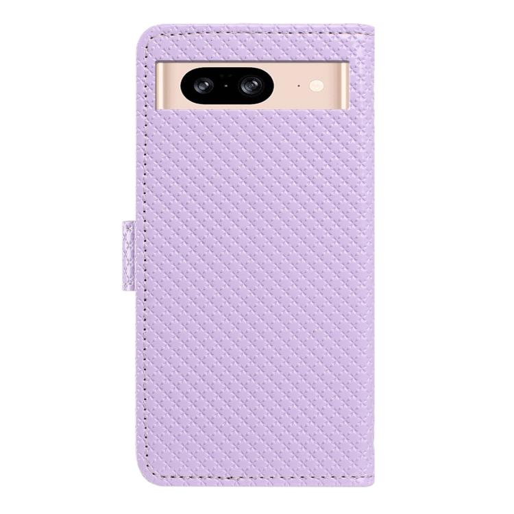 For Google Pixel 8 Mirrored Buckle Vegan Leather Phone Case with Small Black Cord
