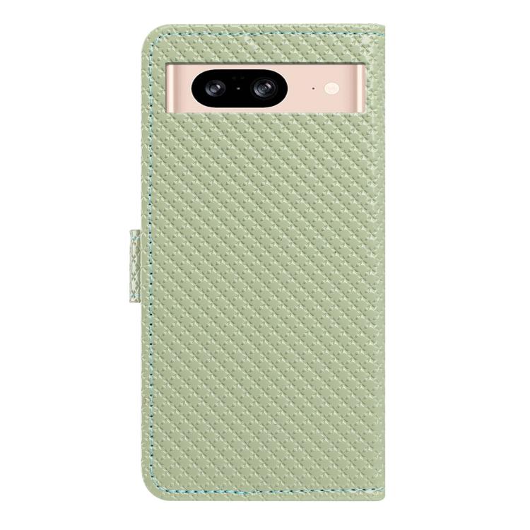 For Google Pixel 8 Mirrored Buckle Vegan Leather Phone Case with Small Black Cord