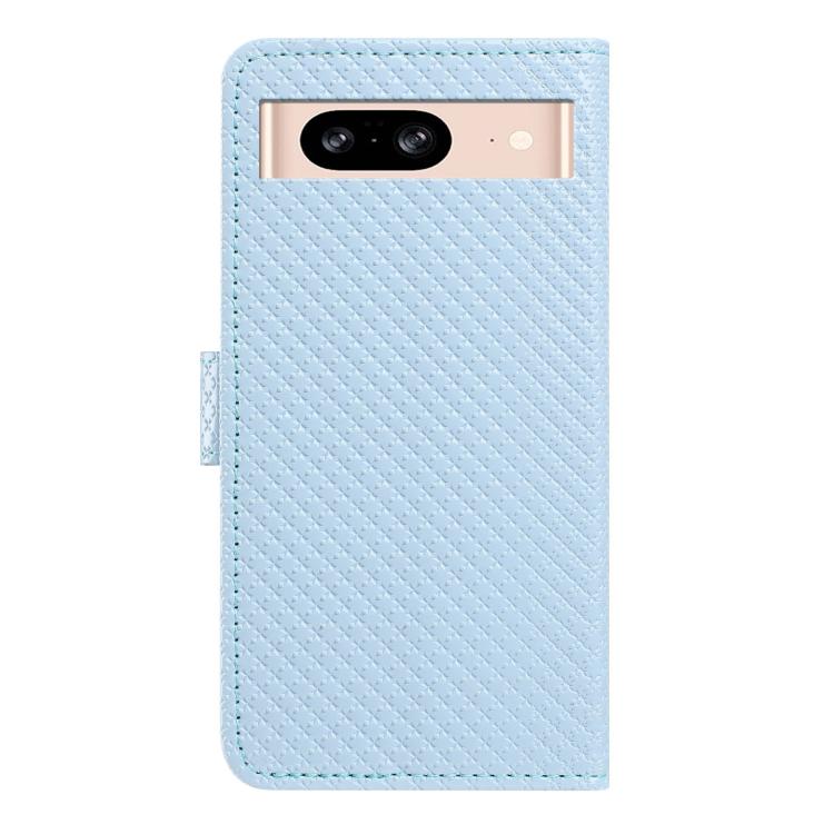 For Google Pixel 8 Mirrored Buckle Vegan Leather Phone Case with Small Black Cord