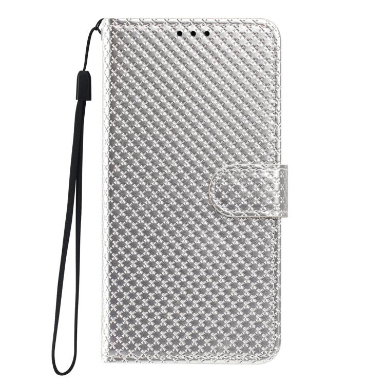 For Google Pixel 8 Mirrored Buckle Vegan Leather Phone Case with Small Black Cord