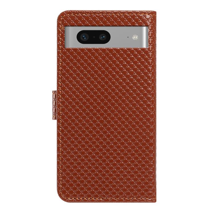 For Google Pixel 8a Mirrored Buckle Vegan Leather Phone Case with Small Black Cord