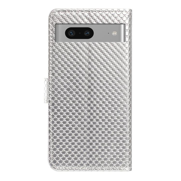 For Google Pixel 8a Mirrored Buckle Vegan Leather Phone Case with Small Black Cord