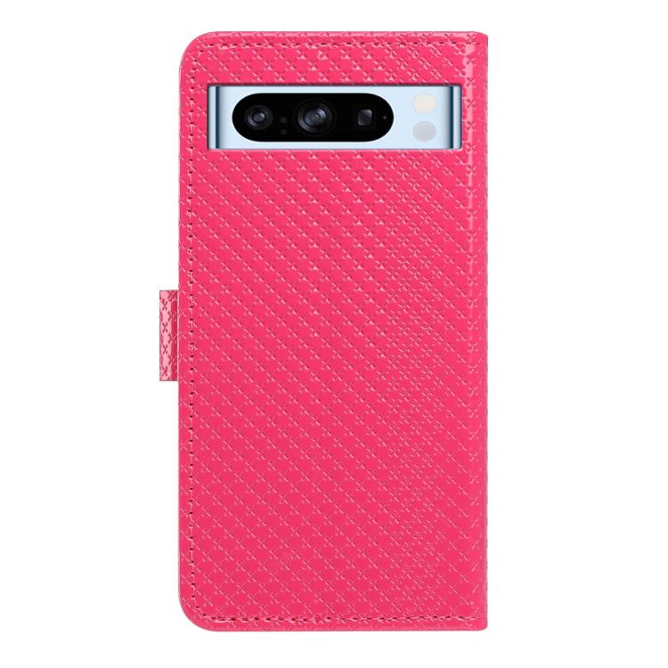 For Google Pixel 8 Pro Mirrored Buckle Vegan Leather Phone Case with Small Black Cord