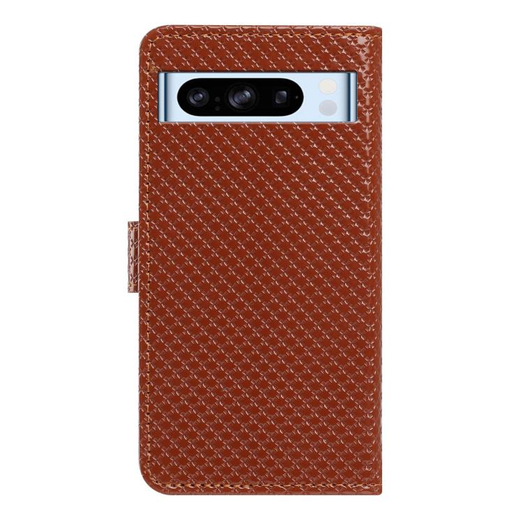 For Google Pixel 8 Pro Mirrored Buckle Vegan Leather Phone Case with Small Black Cord