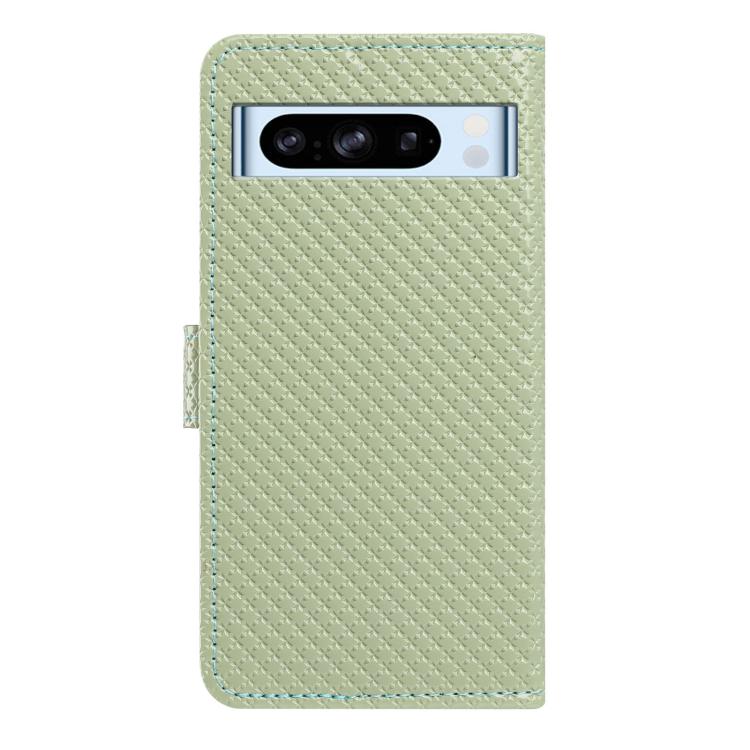 For Google Pixel 8 Pro Mirrored Buckle Vegan Leather Phone Case with Small Black Cord