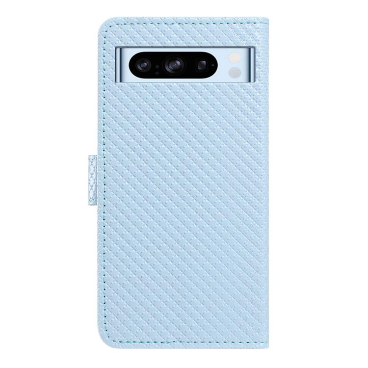 For Google Pixel 8 Pro Mirrored Buckle Vegan Leather Phone Case with Small Black Cord