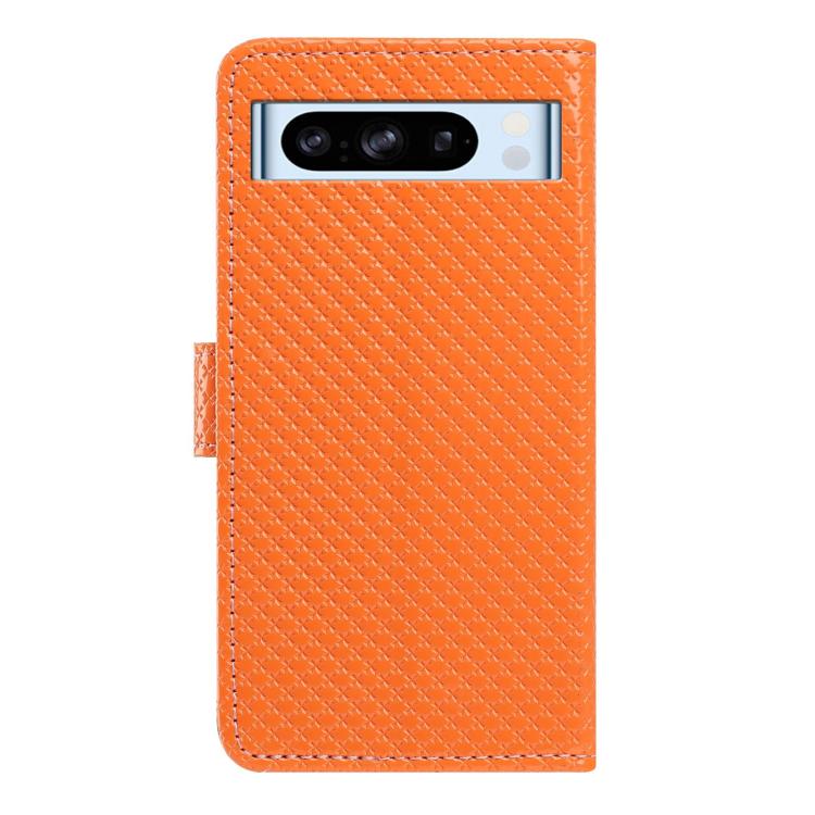 For Google Pixel 8 Pro Mirrored Buckle Vegan Leather Phone Case with Small Black Cord