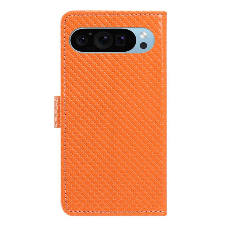 For Google Pixel 9 Pro / 10 Pro Mirrored Buckle Vegan Leather Phone Case with Small Black Cord