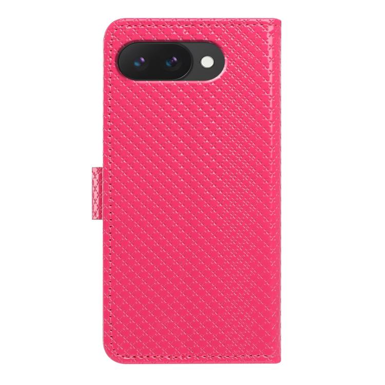 For Google Pixel 9a Mirrored Buckle Vegan Leather Phone Case with Small Black Cord