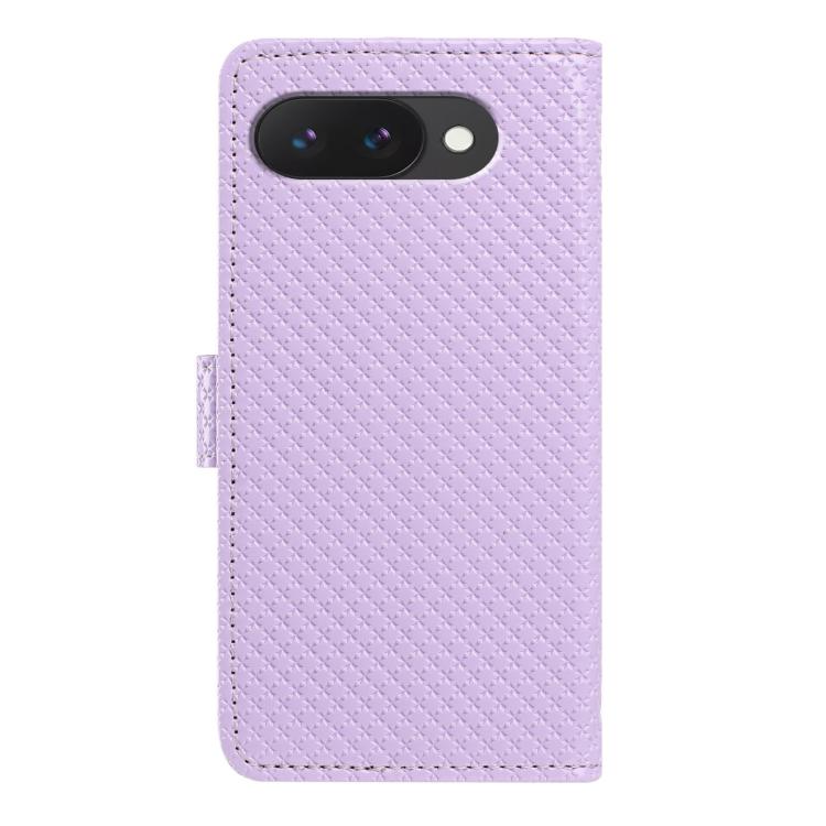 For Google Pixel 9a Mirrored Buckle Vegan Leather Phone Case with Small Black Cord