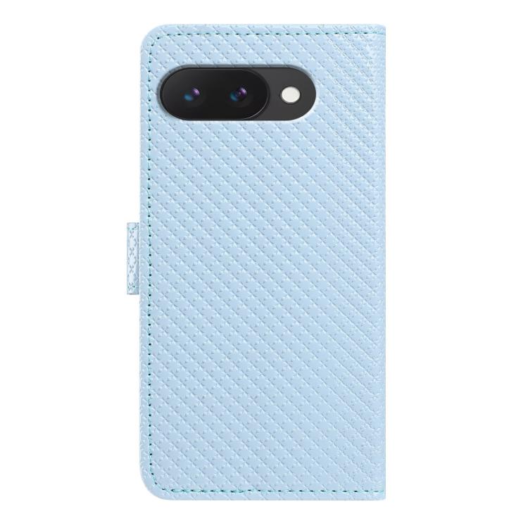 For Google Pixel 9a Mirrored Buckle Vegan Leather Phone Case with Small Black Cord