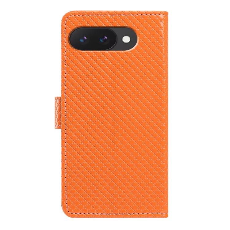 For Google Pixel 9a Mirrored Buckle Vegan Leather Phone Case with Small Black Cord