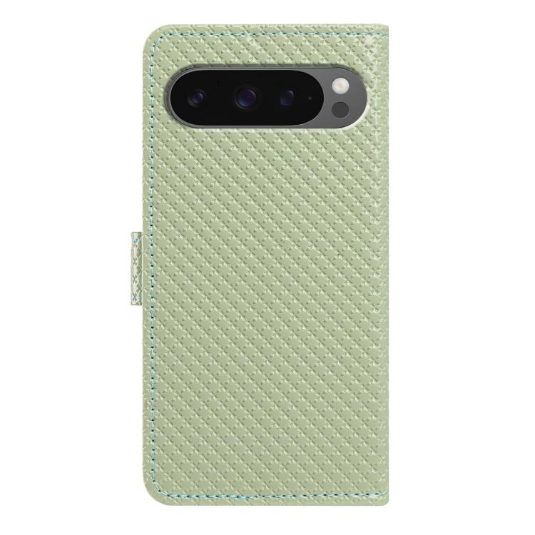 For Google Pixel 10 Pro XL Mirrored Buckle Vegan Leather Phone Case with Small Black Cord
