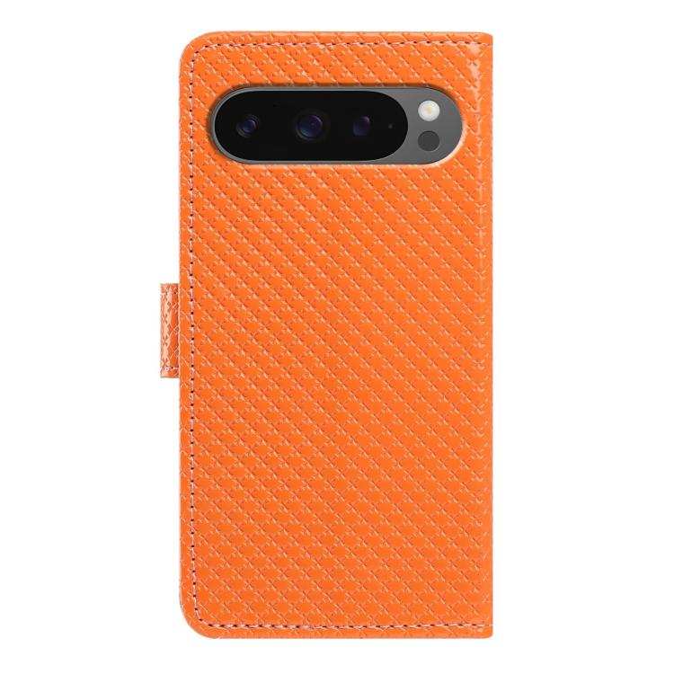 For Google Pixel 10 Pro XL Mirrored Buckle Vegan Leather Phone Case with Small Black Cord