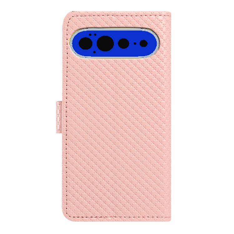 For Google Pixel 11 / 11 Pro Mirrored Buckle Vegan Leather Phone Case with Small Black Cord