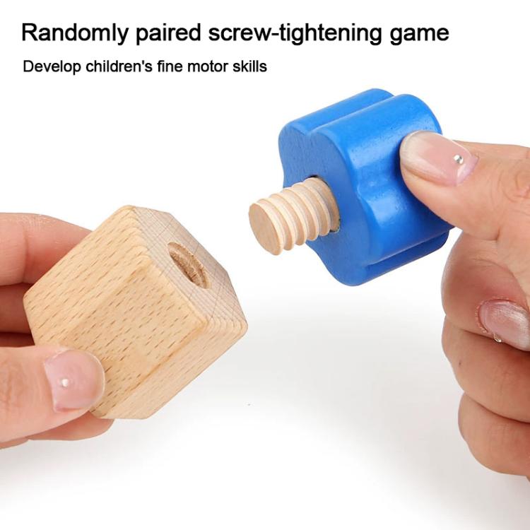Kid Wooden Screw Matching Game Montessori Nut Bolt Disassembly Toy