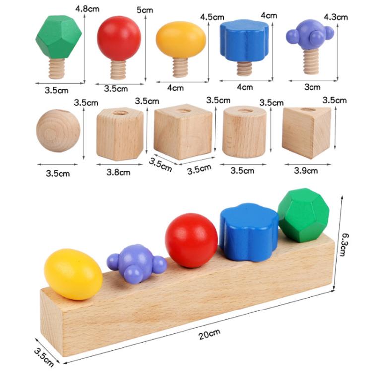 Kid Wooden Screw Matching Game Montessori Nut Bolt Disassembly Toy