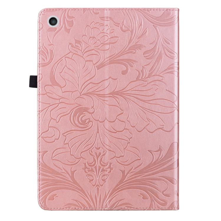 For iPad 9.7 inch 2017 2018 Floral Embossed Pattern Vegan Leather Tablet Case with Sleep/Wake-up