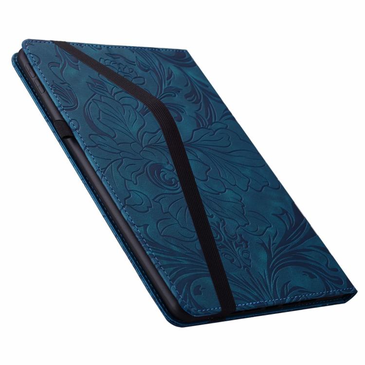 For iPad 9.7 inch 2017 2018 Floral Embossed Pattern Vegan Leather Tablet Case with Sleep/Wake-up