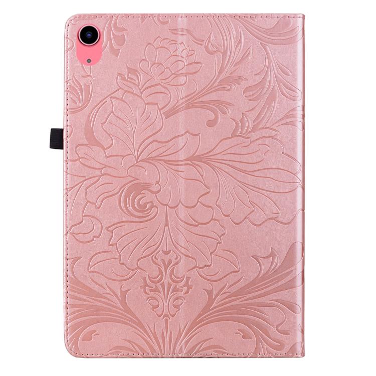 For iPad 2025 / 2022 Floral Embossed Pattern Vegan Leather Tablet Case with Sleep/Wake-up